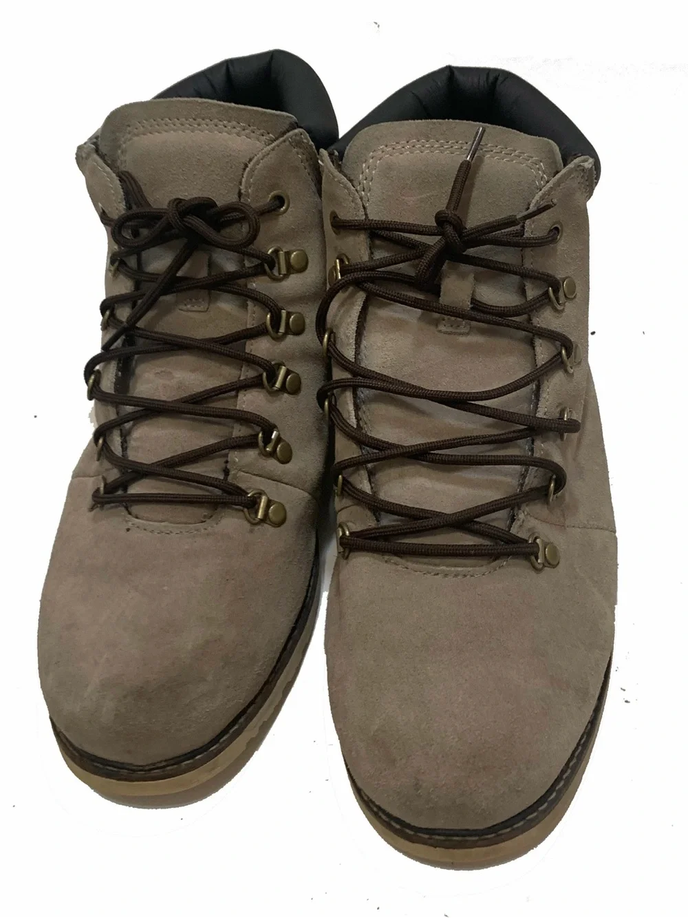10.5 / L.L. Bean Men's Suede Lace-Up Ankle Boots in Taupe